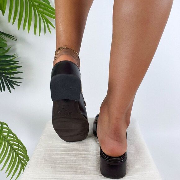 Vintage 90s Brown Dark Academia Slip On Preppy Cottagecore Heeled Mules / 7.5 - Picture 3 of 10